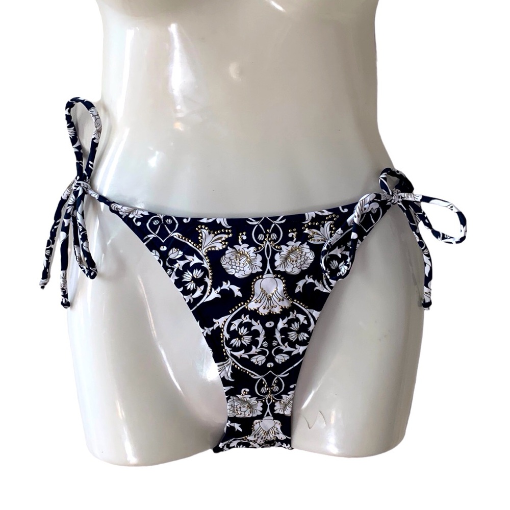 Cia Maritima Paisley Gold Stud Bikini Bottom Women Color Black & White Size L
